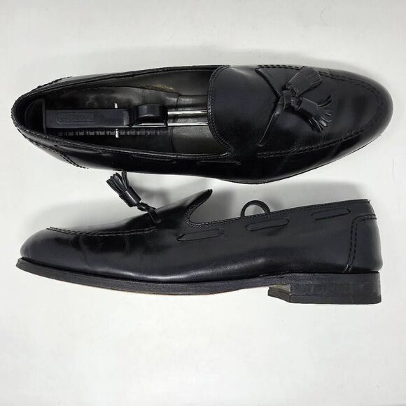 ALLEN EDMONDS GRAYSON BLACK CALF LEATHER TASSEL LOAFER MENS SIZE 10.5 B - Picture 1 of 9